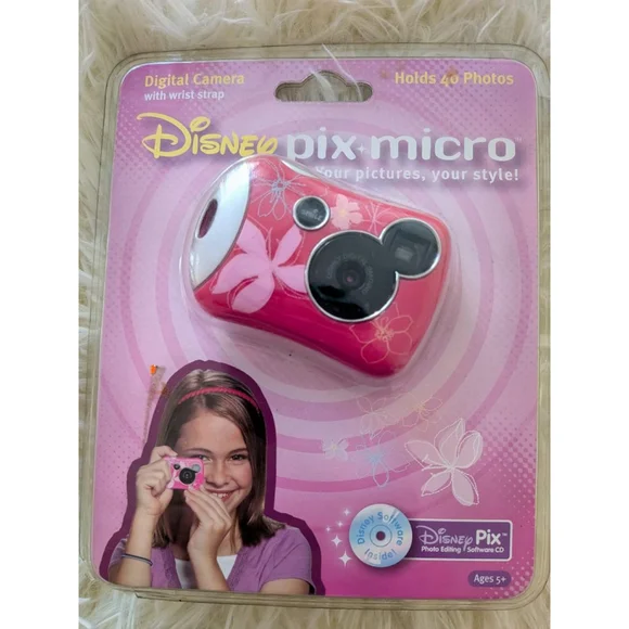 Kids Disney Pix Micro Digital Camera Pink/White - Picture 1 of 2